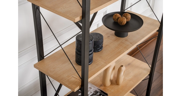 Regál LANTERON, dub/černá