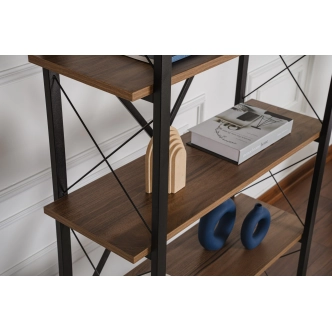 Regál LANTERON, vlašský ořech/černá