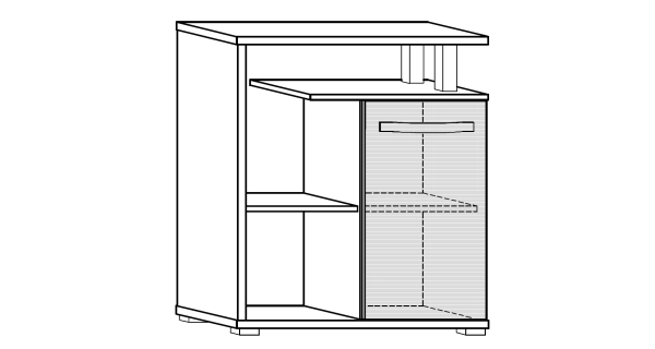 Regál LEHUA 1D, craft tobaco/craft bílý, 5 let záruka