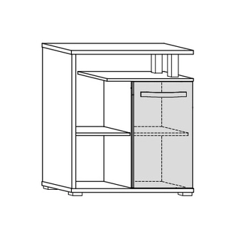 Regál LEHUA 1D, dub sonoma/bílý lesk, 5 let záruka