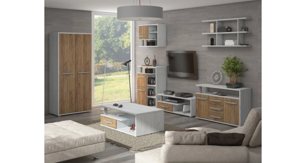 Regál LEHUA 2D, craft bílý/craft zlatý, 5 let záruka