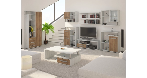 Regál LEHUA 2D, craft bílý/craft zlatý, 5 let záruka