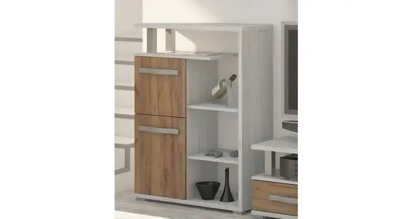 Regál LEHUA 2D, craft bílý/craft zlatý