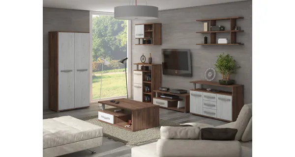 Regál LEHUA 2D, craft tobaco/craft bílý