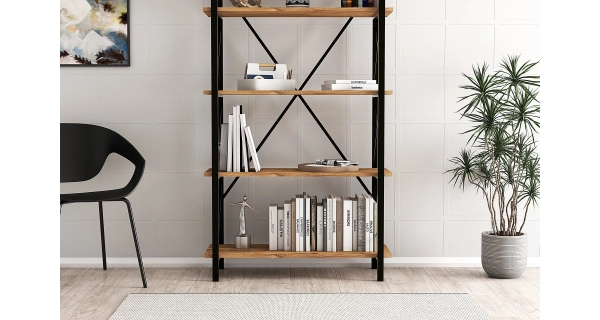 Regál LENTON, borovice atlantská/černá