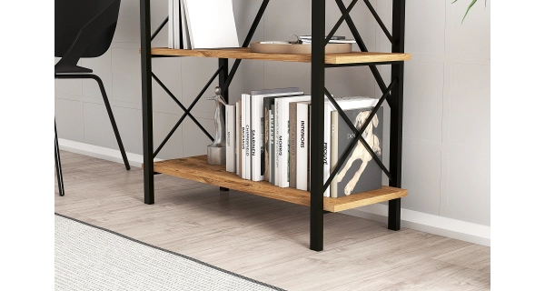 Regál LENTON, borovice atlantská/černá