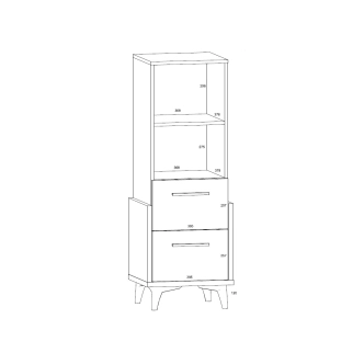 Regál LEPON 45N, dub artisan/bílá/zelená, 5 let záruka