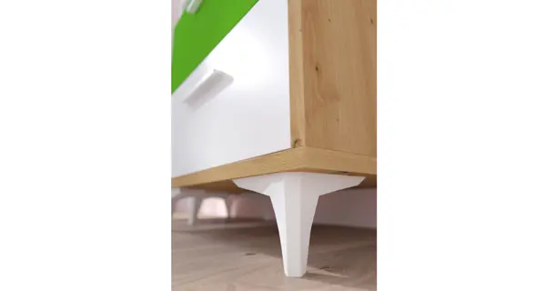 Regál LEPON 45N, dub artisan/bílá/zelená