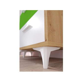 Regál LEPON 45W, dub artisan/bílá/zelená