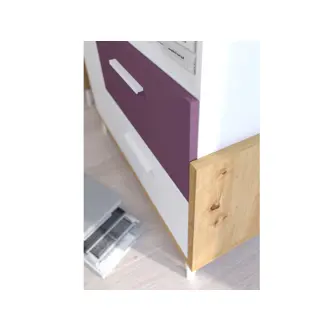 Regál LEPON 65N, dub artisan/bílá/fialová