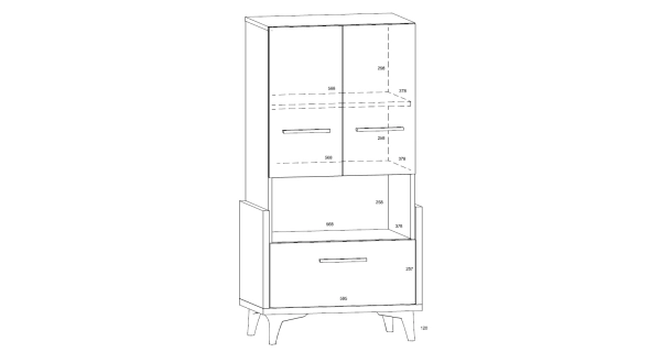 Regál LEPON 65N, dub artisan/bílá/grafit, 5 let záruka