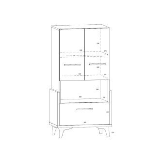 Regál LEPON 65N, dub artisan/bílá/modrá, 5 let záruka