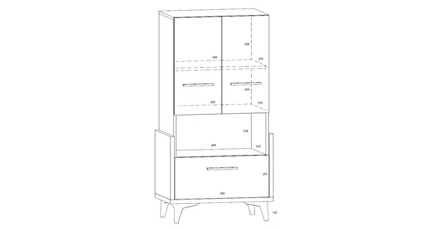 Regál LEPON 65N, dub artisan/bílá/zelená, 5 let záruka