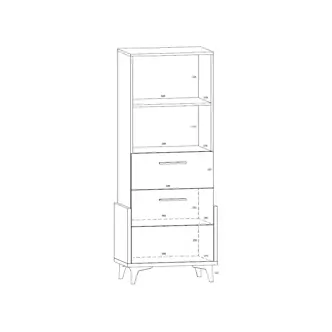 Regál LEPON 65S, dub artisan/bílá/fialová