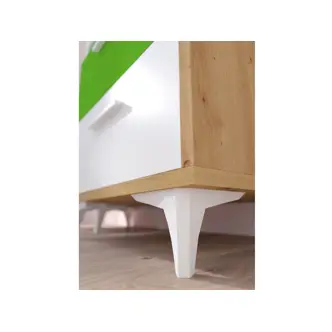 Regál LEPON 65S, dub artisan/bílá/zelená