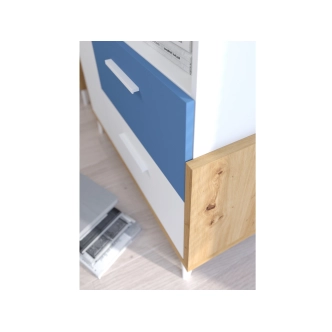 Regál LEPON 65W, dub artisan/bílá/modrá, 5 let záruka