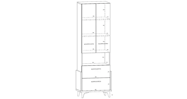 Regál LEPON 65W, dub artisan/bílá/zelená, 5 let záruka