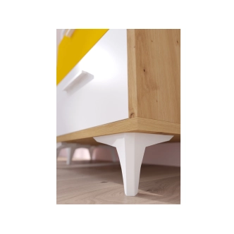 Regál LEPON 65W, dub artisan/bílá/žlutá, 5 let záruka