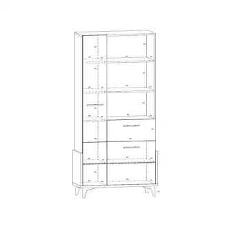 Regál LEPON 95W, dub artisan/bílá/fialová