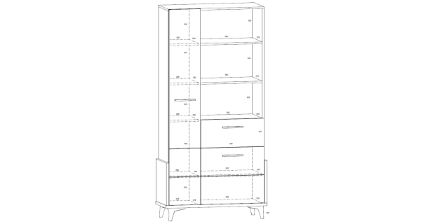 Regál LEPON 95W, dub artisan/bílá/fialová