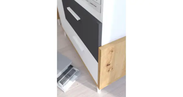 Regál LEPON 95W, dub artisan/bílá/grafit