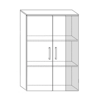 Regál MANGONA, švestka/černý lesk, 5 let záruka