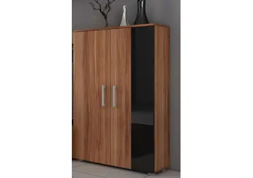 Regál MANGONA, švestka/černý lesk