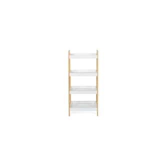 Regál MARIT, bambus/bílá