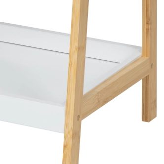 Regál MARIT, bambus/bílá