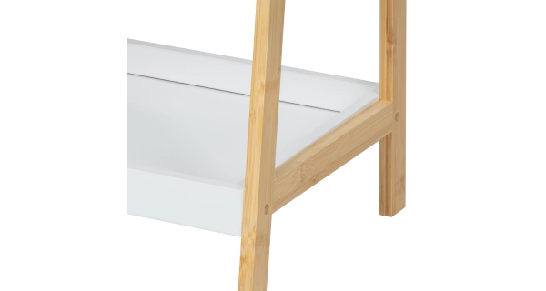 Regál MARIT, bambus/bílá