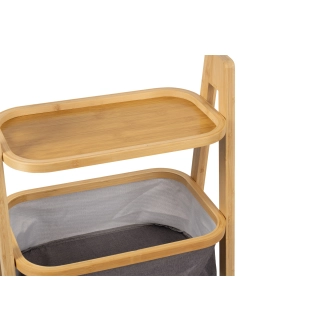 Regál MODITA s látkovými košíky, bambus/šedá