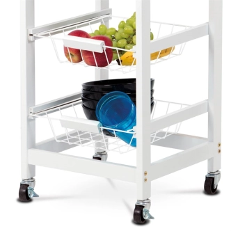 Regál na kolečkách CANDIDA typ 1, bambus/bílá