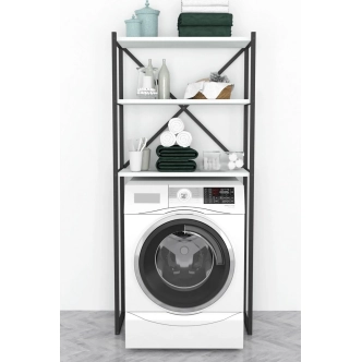 Regál nad pračku EKSPERT, bílá/černá