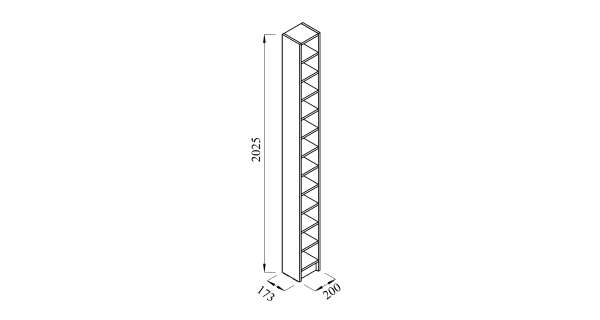 Regál NEJBY MEHRBANI, dub sonoma