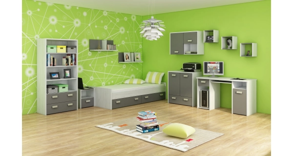 Regál NELLORE, craft bílý/grafit, 5 let záruka