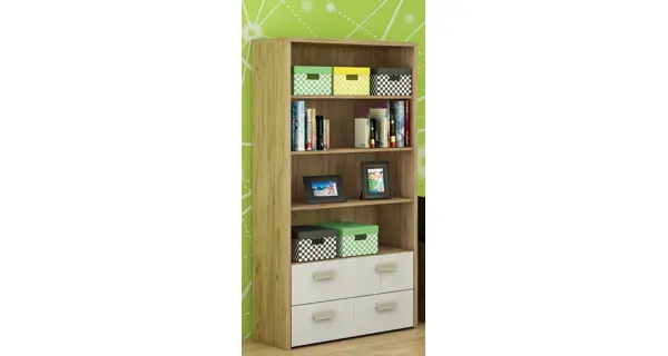 Regál NELLORE, craft zlatý/craft bílý