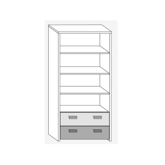 Regál NELLORE, dub sonoma/bílá, 5 let záruka