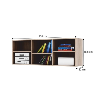 Regál nízký TEBING, dub sonoma