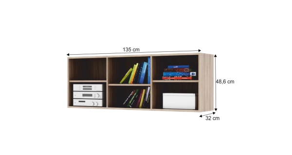 Regál nízký TEBING, dub sonoma