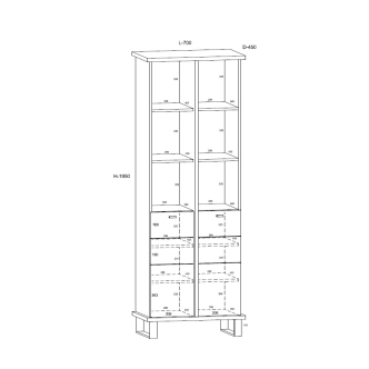 Regál ORSOLA 2D, dub artisan/bílá