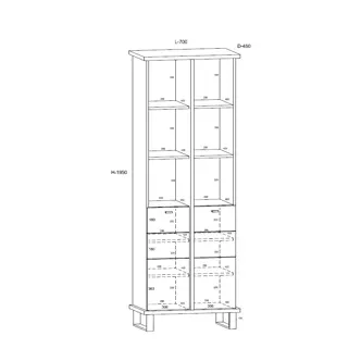 Regál ORSOLA 2D, dub craft zlatý/bílá