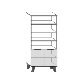 Regál OSMAK 2D, bílá/bílý lesk, 5 let záruka