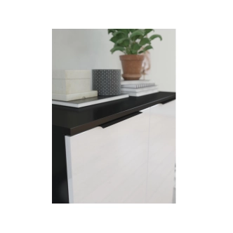 Regál OSMAK 2D, černá/bílý lesk, 5 let záruka