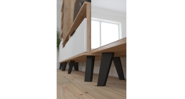 Regál OSMAK 2D, dub sonoma/bílý lesk, 5 let záruka