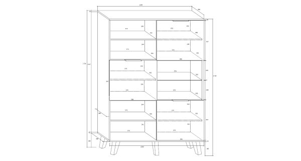 Regál OSMAK 3D, černá/bílý lesk, 5 let záruka