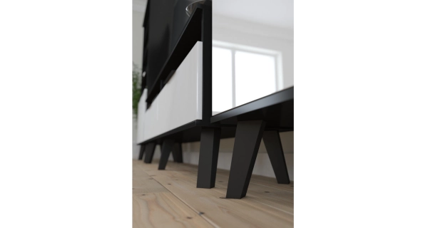 Regál OSMAK 3D, černá/bílý lesk, 5 let záruka