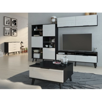 Regál OSMAK 3D, černá/bílý lesk, 5 let záruka