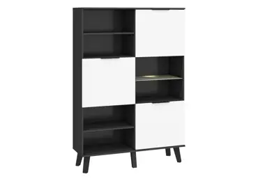 Regál OSMAK 3D, černá/bílý lesk