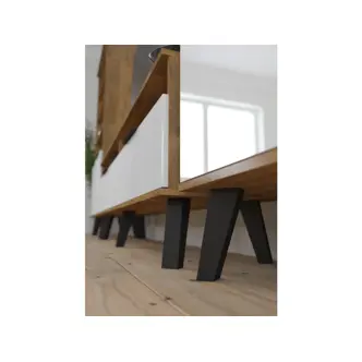 Regál OSMAK 3D, dub burgundský/bílý lesk