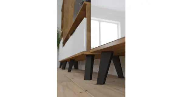 Regál OSMAK 3D, dub burgundský/bílý lesk